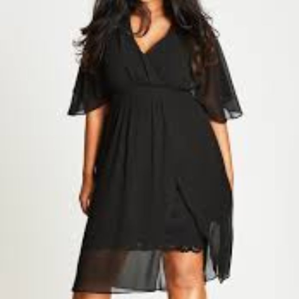 City Chic Love Affair Chiffon Overlay Dress Sz 14